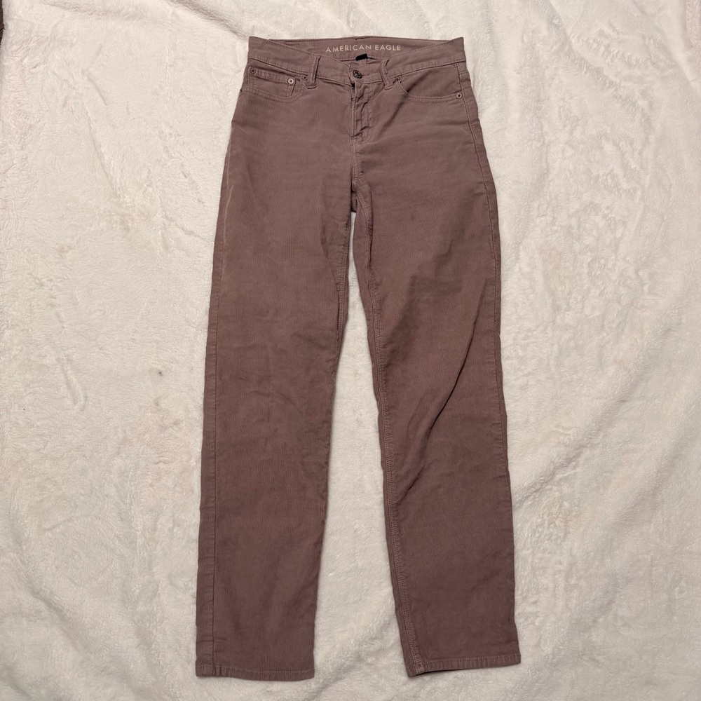 American Eagle ‘90s Straight Corduroy Pants Size 0 Purple Cottagecore Indie Y2K
